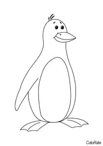 Пингвины распечатать раскраску - Рисунок пингвина