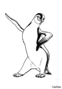 Бесплатная раскраска Танцующая леди распечатать на А4 - Пингвины