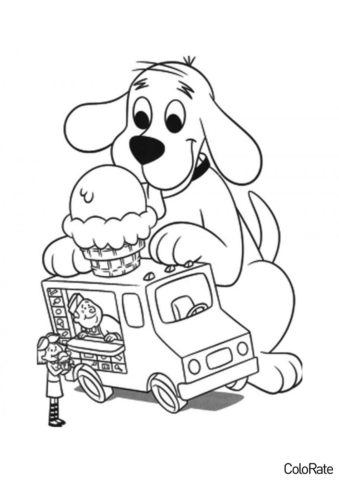 Раскраска Собачка атакует фургон с мороженым распечатать и скачать - Мороженое