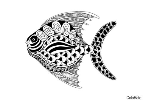 Морская рыбка - Антистресс распечатать раскраску на А4