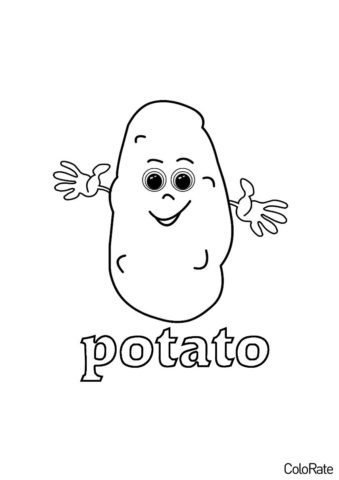 Английский язык бесплатная раскраска распечатать на А4 - Potato - картошка