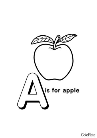 Английский алфавит - Буква A - Английский язык раскраска распечатать на А4