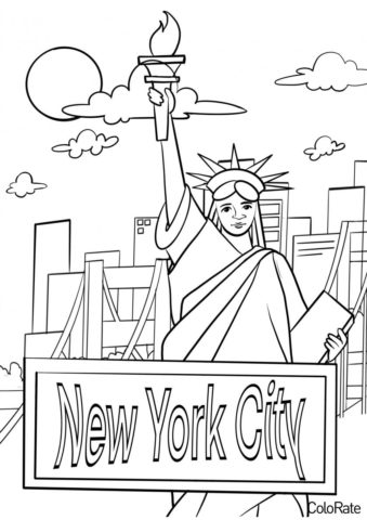 Нью-Йорк раскраска распечатать и скачать - Город