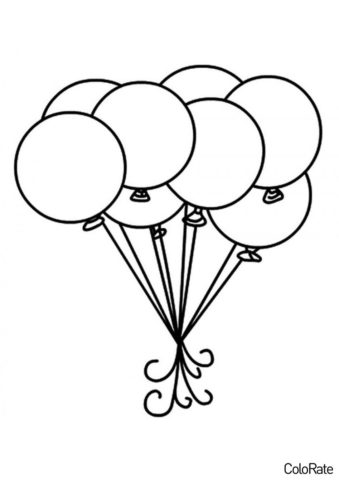 Для детского сада бесплатная раскраска распечатать на А4 - Воздушные шарики