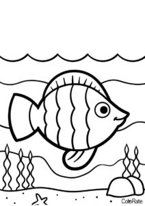 Для детского сада распечатать раскраску - Милая рыбка
