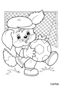 Щенок-футболист (Для детского сада) раскраска для печати и загрузки