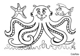 Морское царство (Осьминоги) раскраска для печати и загрузки