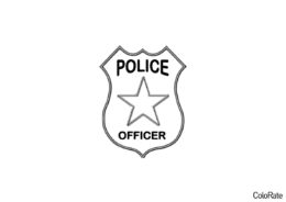 Раскраска Значок офицера полиции распечатать на А4 и скачать - Полицейский