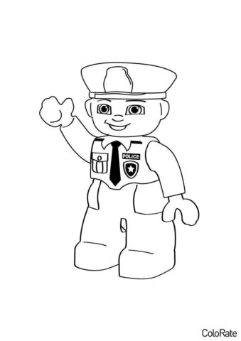 Фигурка полицейского бесплатная раскраска - Полицейский