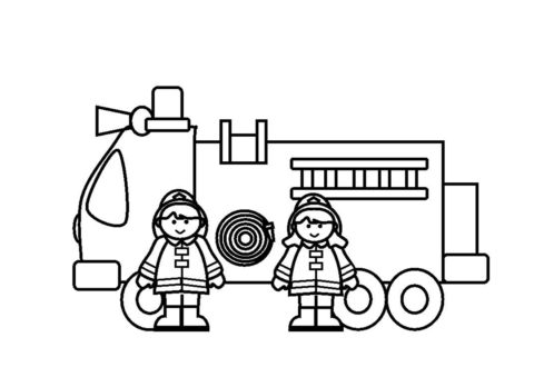Бесплатная раскраска LEGO пожарные распечатать на А4 и скачать - Пожарный