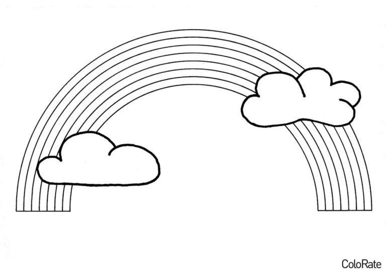 Раскраски Радуга для детей распечатать на А4 и скачать