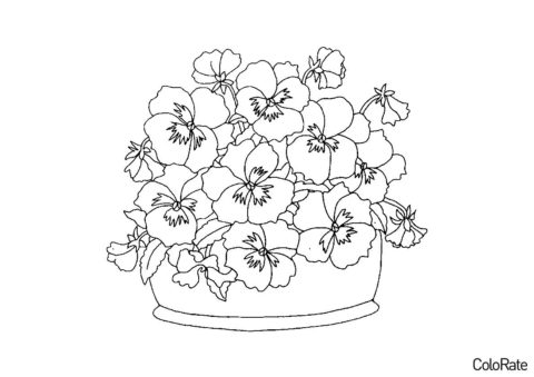 Бесплатная раскраска Милая корзинка цветов - Букет цветов