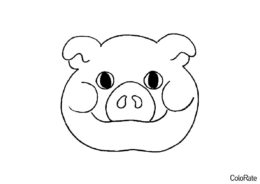 Бесплатная раскраска Мордочка свиньи - Свинки, поросята