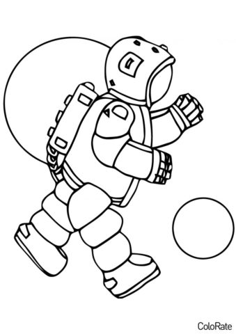 Распечатать раскраску В открытом космосе - Космонавт