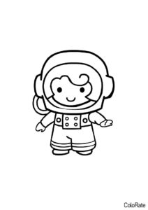 Бесплатная раскраска Малыш-космонавт - Космонавт