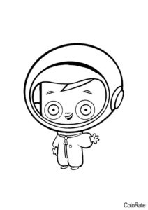 Мальчик готовится к полёту (Космонавт) распечатать бесплатную раскраску