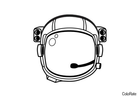 Разукрашка Шлем космического скафандра распечатать на А4 - Космонавт