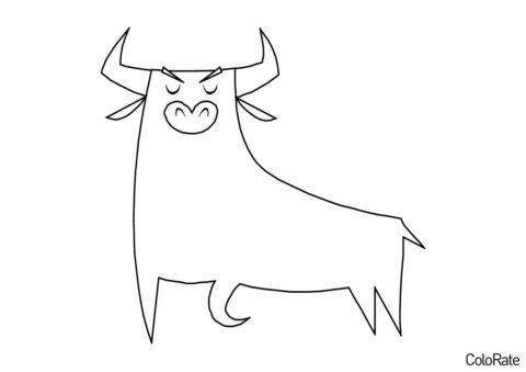 Раскраска Высокомерный бычок - Коровы, быки, телята