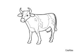 Распечатать раскраску Корова - Коровы, быки, телята