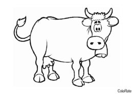 Удивленная корова раскраска распечатать и скачать - Коровы, быки, телята