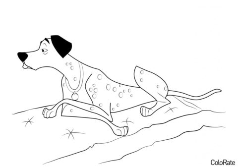 Бесплатная раскраска Отдыхающий далматинец - 101 Далматинец