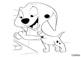 Счастливый щеночек - 101 Далматинец бесплатная раскраска