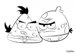 Губка и Патрик в стиле Angry Birds распечатать разукрашку бесплатно - Губка Боб
