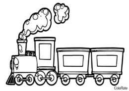 Разукрашка Детский паровоз распечатать на А4 и скачать - Поезд