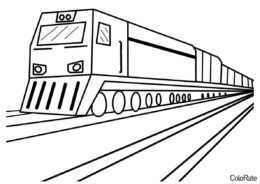 Поезд бесплатная разукрашка - Железнодорожный состав