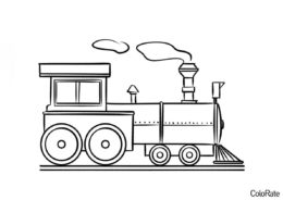 Паровозик - Поезд раскраска распечатать на А4