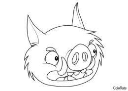 Свинья-оборотень раскраска распечатать на А4 - Angry Birds