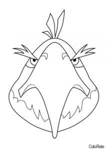Птичка Энгри Бёрдс - Angry Birds бесплатная раскраска