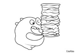 Свинья с огромным бутербродом (Angry Birds) распечатать разукрашку