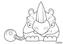 Носорог из Angry Birds (Angry Birds) раскраска для печати и загрузки