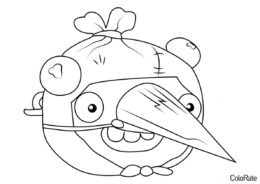 Пигги МакКул - Angry Birds раскраска распечатать на А4