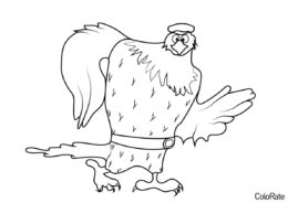 Angry Birds бесплатная раскраска распечатать на А4 - Орёд из Энгри Бёрдс