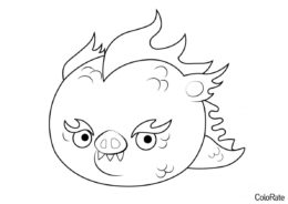 Драконья Свинья распечатать раскраску - Angry Birds