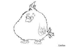 Разукрашка Боб Уингман распечатать и скачать - Angry Birds