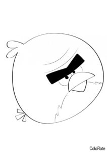 Ленивый Толстяк из злых птиц (Angry Birds) бесплатная раскраска