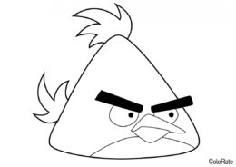 Злая птица Чак раскраска распечатать и скачать - Angry Birds