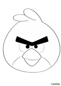 Бесплатная раскраска Злая птичка Рэд распечатать на А4 и скачать - Angry Birds