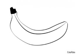 Банан распечатать раскраску на А4 - Одинокий бананчик
