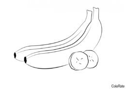 Полезные фрукты распечатать и скачать раскраску - Банан