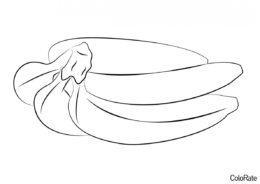 Банановая кисть (Банан) бесплатная раскраска