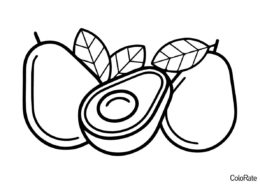 Раскраска Композиция из плодов Авокадо распечатать и скачать - Авокадо