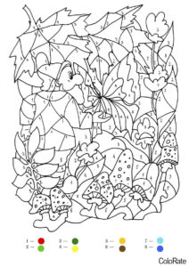 Осенняя композиция бесплатная раскраска - Раскраски по номерам
