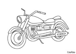 Разукрашка Дорожный мотоцикл распечатать на А4 и скачать - Мотоциклы