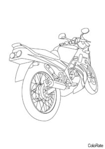 Мотоциклы бесплатная разукрашка - Мотоцикл - вид сзади