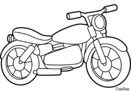 Раскраска Мотоцикл для детей распечатать на А4 - Мотоциклы