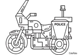 Мотоциклы распечатать раскраску на А4 - Полицейский мотоцикл - геометрия